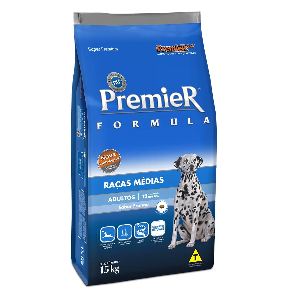 Premier Cães Adultos Raças Medias 15 KG