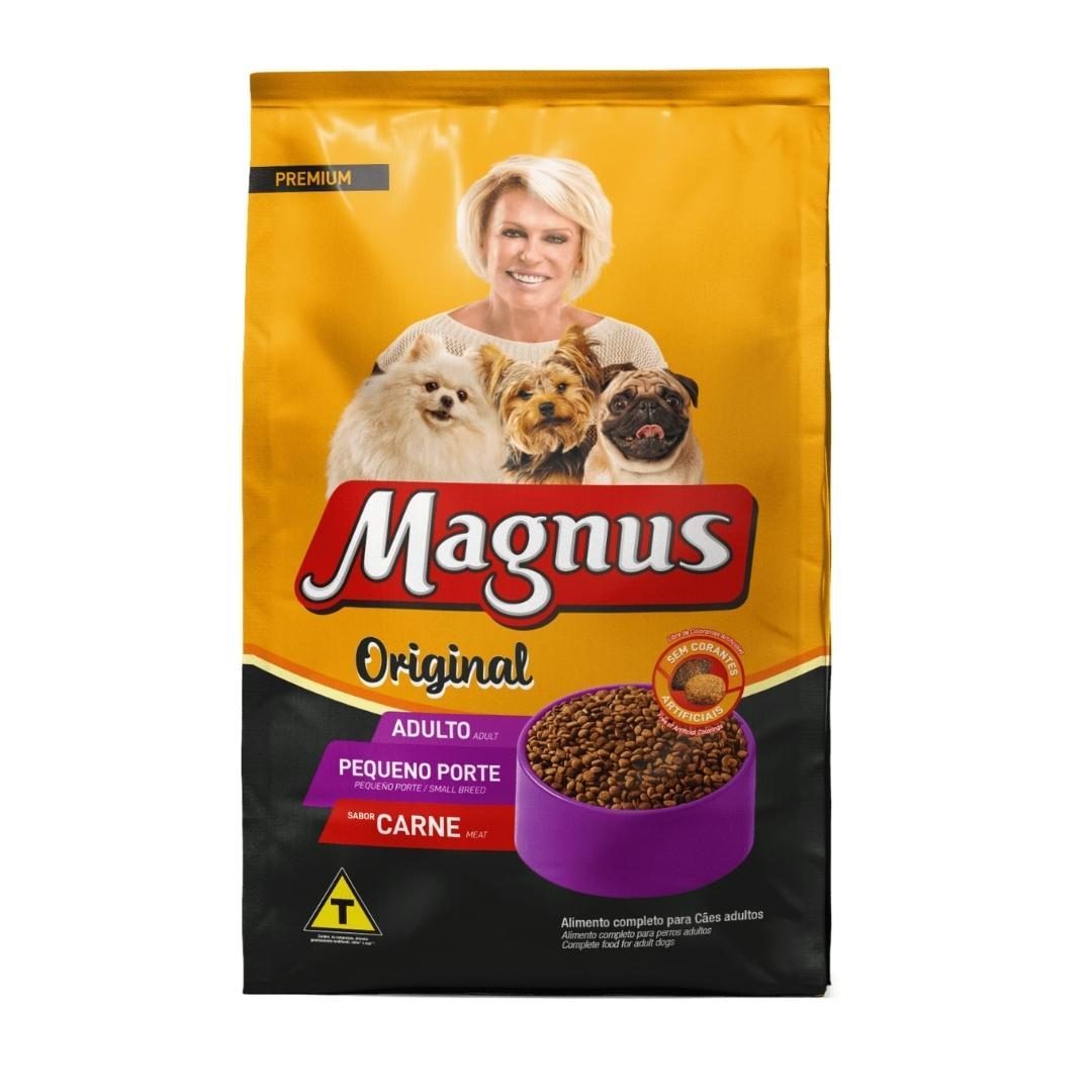 Magnus Premium Original Cães Adultos Pequeno Porte Sabor Carne 15 Kg