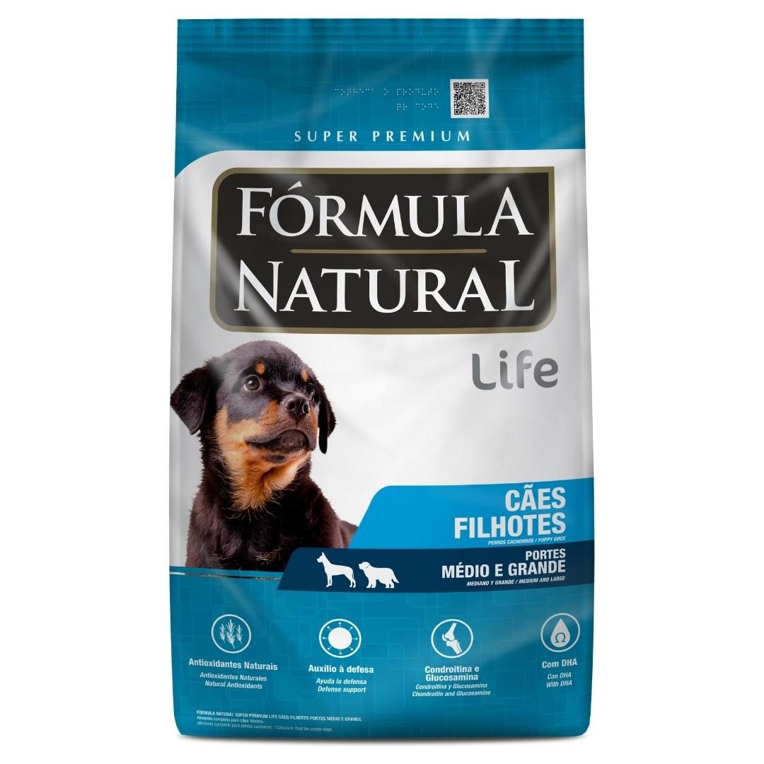 Fórmula Natural Super Premium Life Cães Filhotes Portes Médio e Grande 15 Kg
