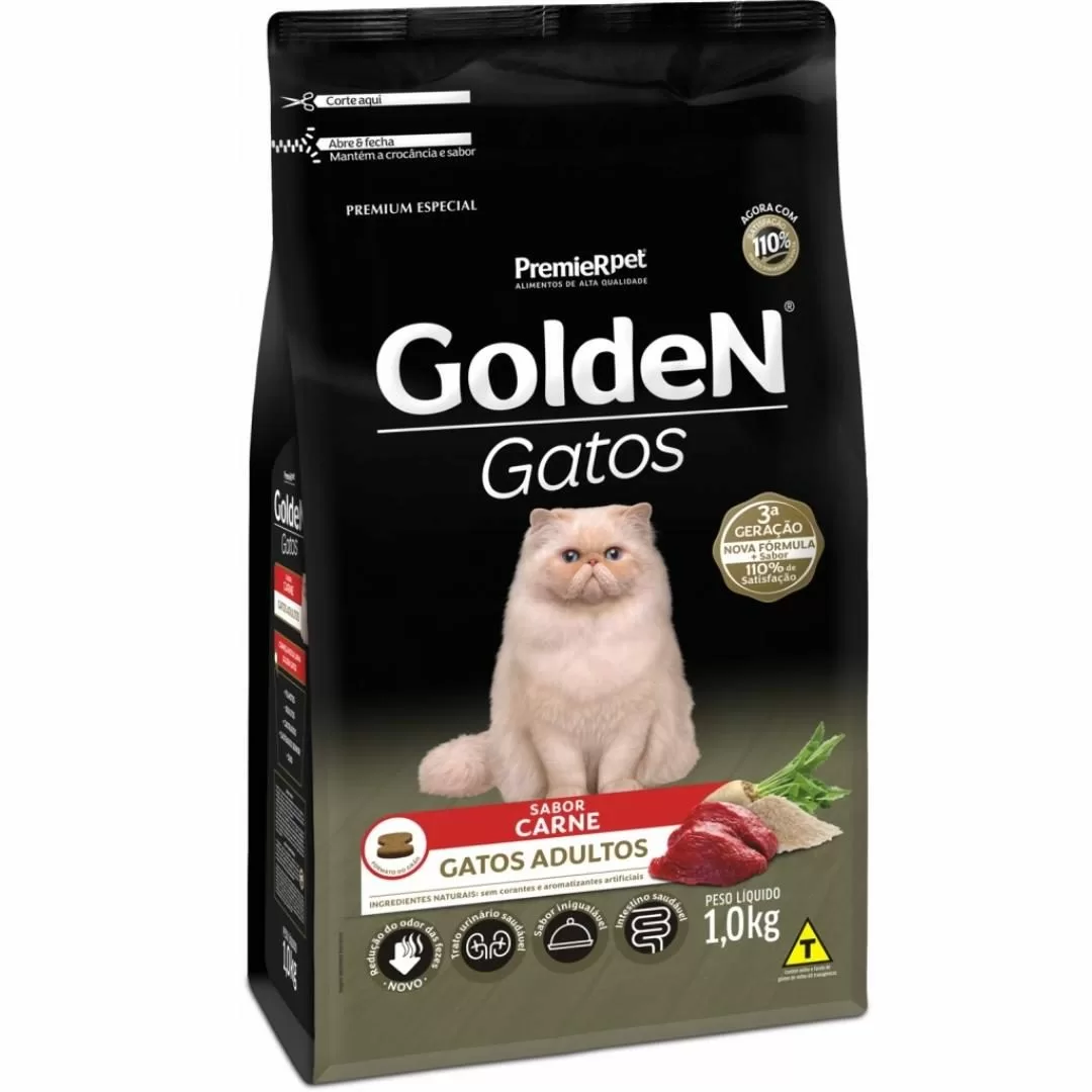 ração golden sabor carne gatos adultos