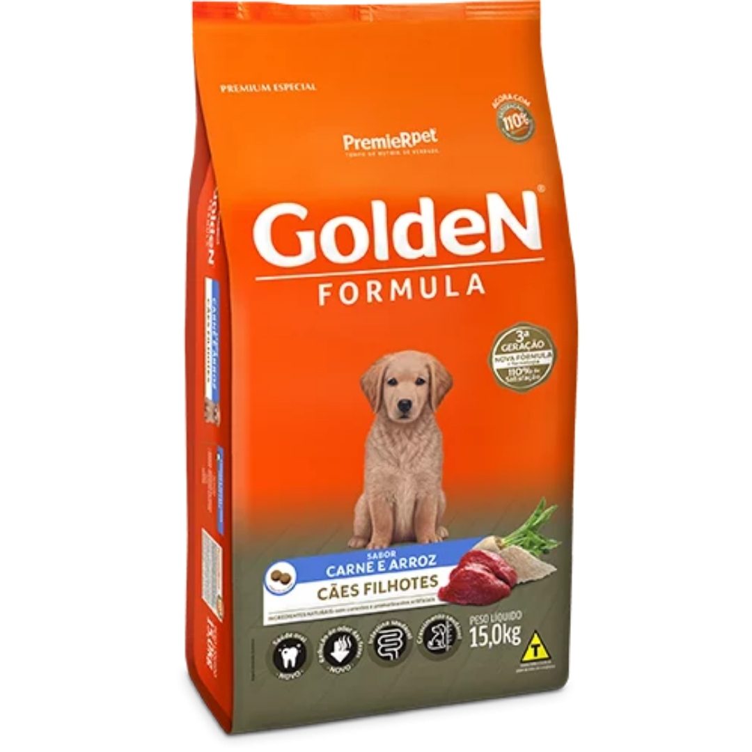 Golden Formula Cães Filhotes Carne & Arroz 15 Kg