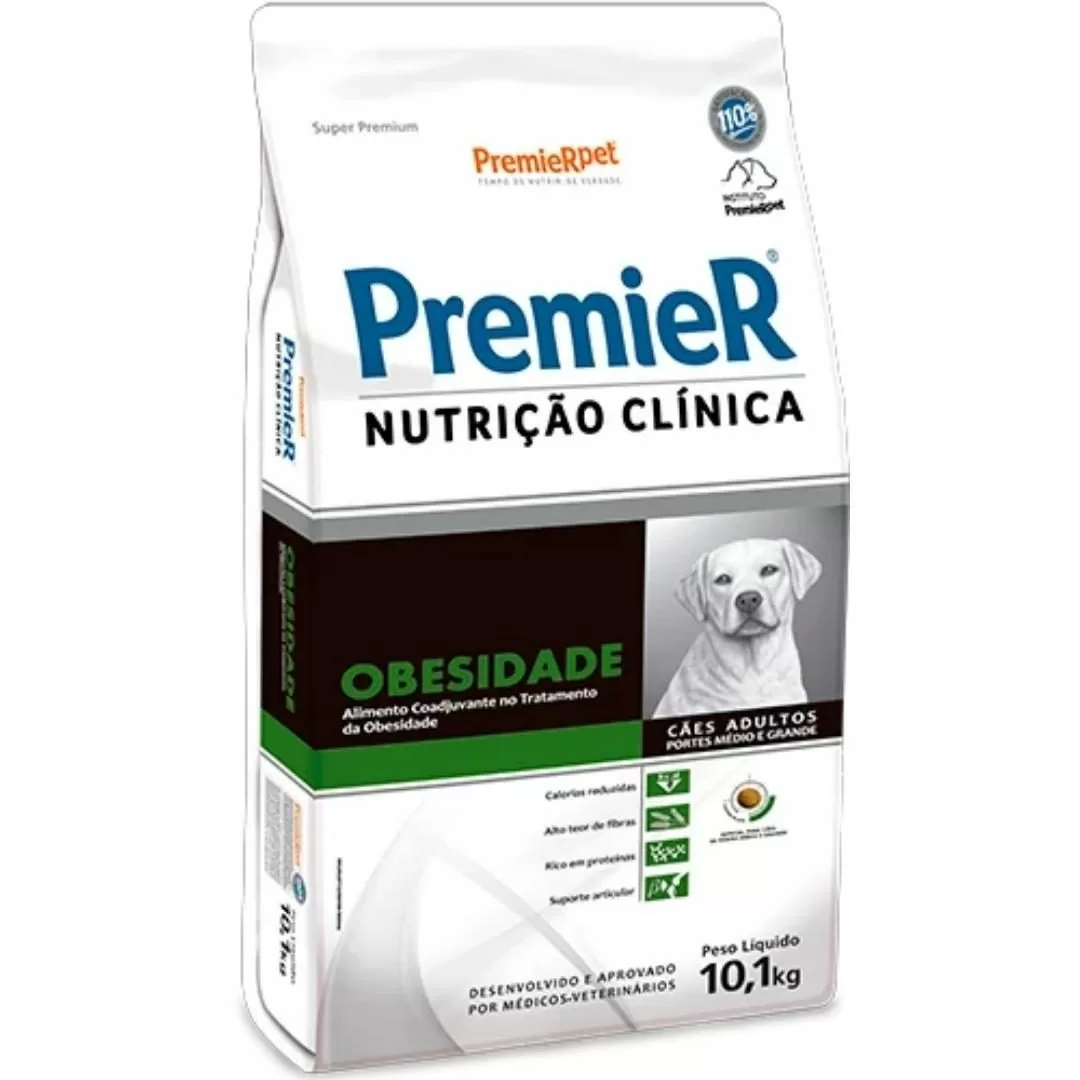 Premier Nutrição Clínica Obesidade Cães Portes Médio e Grande 10,1 kg