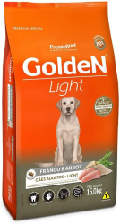 Ração Golden Light para Cães Adultos Raças Médias e Grandes sabor Frango e Arroz 15 kg